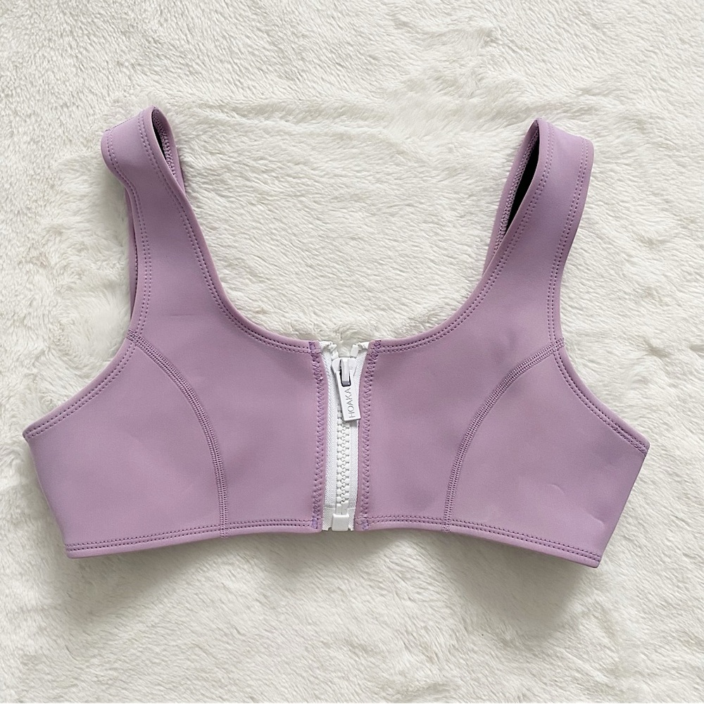 3/30$🤍 HOAKA | Lilac front zip bikini top